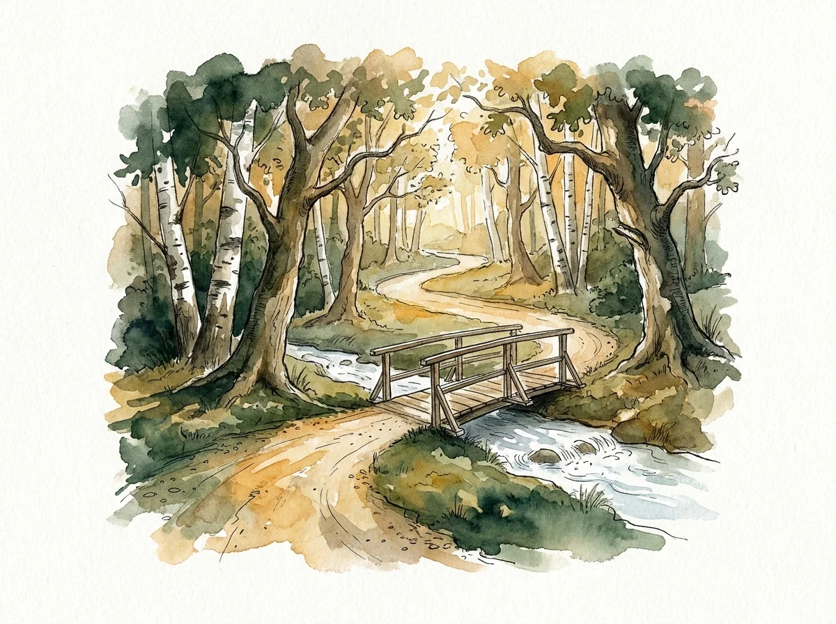 森の遊歩道(イラスト)