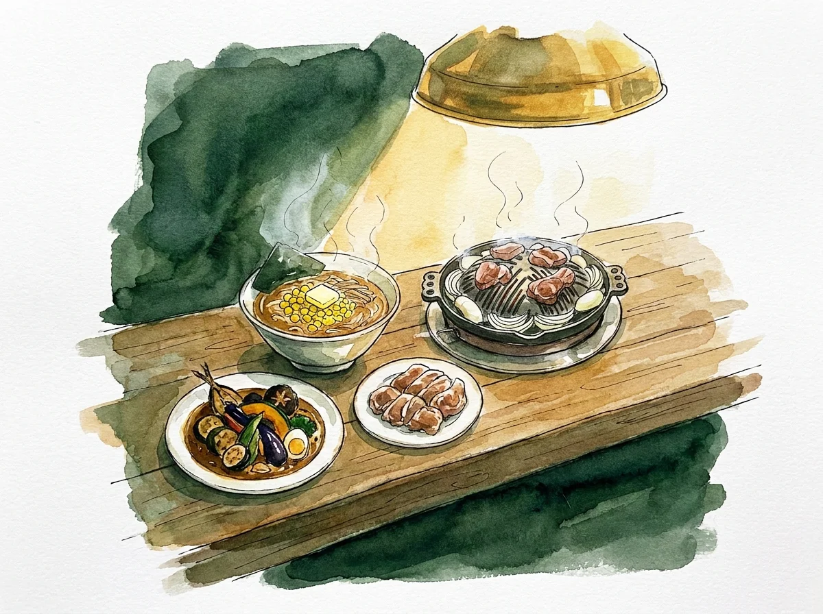 北海道の味覚(イラスト)